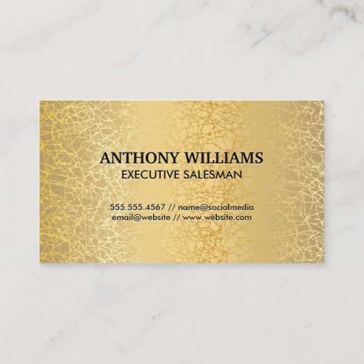 金ゴールドテクスチャメタリック/ライオンアイコン 名刺 (裏面)