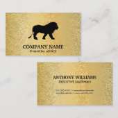 金ゴールドテクスチャメタリック/ライオンアイコン 名刺 (正面/裏面)