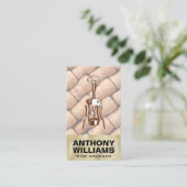 金ゴールドテクスチャワインオープナー |コルク 名刺 (スタンド正面)