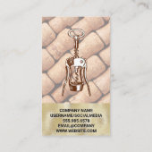 金ゴールドテクスチャワインオープナー |コルク 名刺 (裏面)