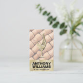 金ゴールドテクスチャーワイングラス |コルク 名刺 (スタンド正面)