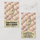 金ゴールドテクスチャーワイングラス |コルク 名刺 (正面/裏面)