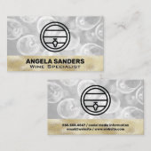 金ゴールドテクスチャーワイングラス |ワインバレル 名刺 (正面/裏面)