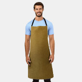 金ゴールドテクスチャ光る金エレガント色 エプロン (着用した状態)