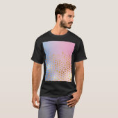 金ゴールドテクスチャ：グラデーション抽象芸術背景 Tシャツ (正面フル)