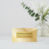 金ゴールドテクスチャ | 金ゴールド木目模様 名刺 (スタンド正面)