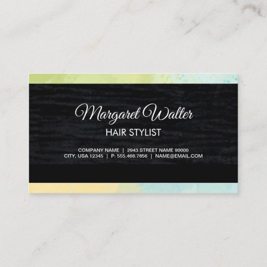 金ゴールドテクスチャ | Velvet Black with Monogram Business 名刺 (裏面)