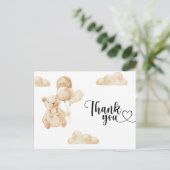 金ゴールドテディベアサンキューカード ポストカード (スタンド正面)