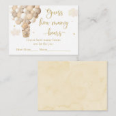 金ゴールドテディベアバルーンベビーシャワーはいくつだと思う エンクロージャーカード (正面/裏面)