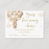 金ゴールドテディベアバルーンベビーシャワーはいくつだと思う エンクロージャーカード (正面)
