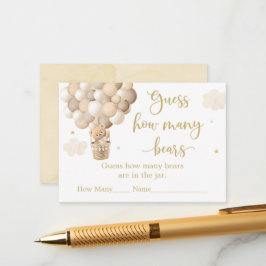 金ゴールドテディベアバルーンベビーシャワーはいくつだと思う エンクロージャーカード