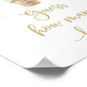 金ゴールドテディベアバルーンベビーシャワーはいくつだと思う ポスター (角)