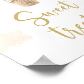 金ゴールドテディベアバルーン赤ちゃんシャワーおやつしサイン ポスター (角)