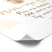 金ゴールドテディベアベビーシャワーミモザバー標識 ポスター (角)