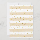 金ゴールドテディベア気球の性別の表示パーティー 招待状 (裏面)