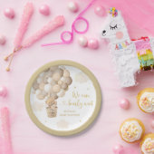 金ゴールドテディベア熱気球ベビーシャワー ペーパープレート (パーティー)