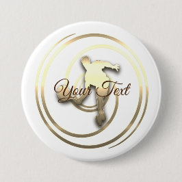 金ゴールドテニスファン追加文字 缶バッジ