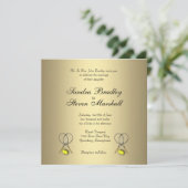 金ゴールドテニス結婚式招待状 招待状 (スタンド正面)