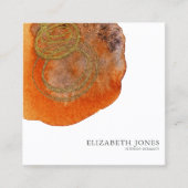 金ゴールドテラコッタウォーター色インテリアデザイナー スクエア名刺 (正面)