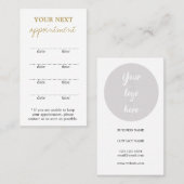 金ゴールドテントスタイルアポイントメントカード 予約カード (正面/裏面)