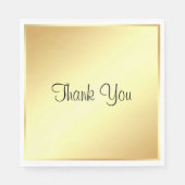 金ゴールドテンプレートサンクユータイポグラフィ文字 エレガント スタンダードランチョンナプキン (正面)