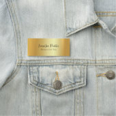 金ゴールドテンプレートモダン手書きスクリプト文字 名札 (インサイチュ)