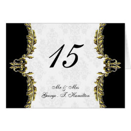 金ゴールドテーブルのシーティングカード