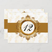 金ゴールドテーブル番号はがき ポストカード (正面/裏面)