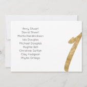 金ゴールドテーブル1台番結婚号のシーティングカード サンキューカード (裏面)