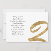 金ゴールドテーブル2テーブル結婚番号のシーティングカード サンキューカード (正面)