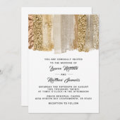 金ゴールドテープ結婚式招待状 招待状 (正面/裏面)