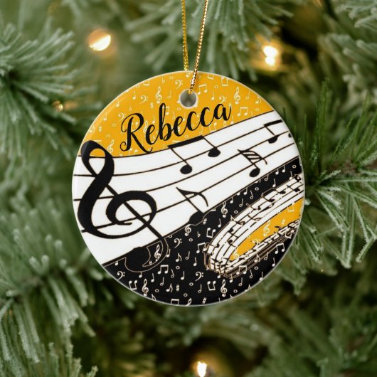 金ゴールドテーマ パーソナライズされた セラミックオーナメント (ツリー)