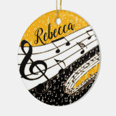 金ゴールドテーマ パーソナライズされた セラミックオーナメント (左)