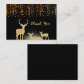 金ゴールドディアファミリーサンキューカード ノートカード (正面/裏面)