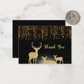 金ゴールドディアファミリーサンキューカード ノートカード (正面/裏面インサイチュ)