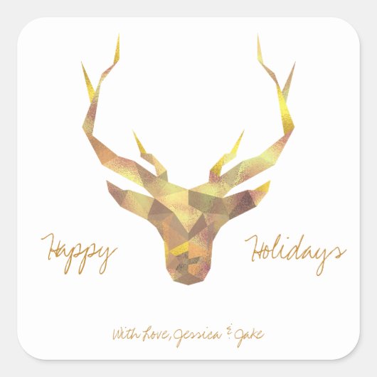 金ゴールドディアホリデイ スクエアシール (正面)