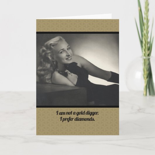 金ゴールドディガーおもしろいヴィンテージ1940sノートカードではない カード (正面)