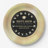 金ゴールドディスク/レコードの卒業 ペーパープレート (正面)