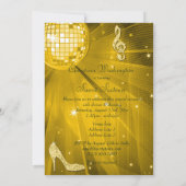 金ゴールドディスコボールとスパークルヒール甘い16 招待状 (裏面)
