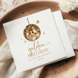 金ゴールドディスコボールゴールデンバースデーパーティー スタンダードカクテルナプキン