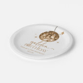 金ゴールドディスコボールゴールデンバースデーパーティー ペーパープレート (アングル)