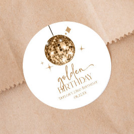 金ゴールドディスコボールゴールデンバースデーパーティー ラウンドシール
