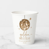 金ゴールドディスコボールゴールデンバースデーパーティー 紙コップ (裏面)