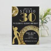 金ゴールドディスコボールスタジオ54パーティー30th誕生日 招待状 (スタンド正面)