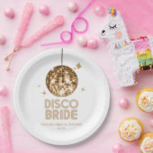 金ゴールドディスコボールディスコブライドブライダルシャワー ペーパープレート (パーティー)