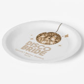 金ゴールドディスコボールディスコブライドブライダルシャワー ペーパープレート (アングル)