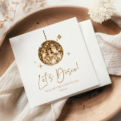 金ゴールドディスコボールレッツディスコ誕生日パーティー スタンダードランチョンナプキン