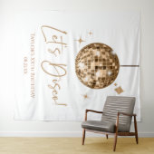 金ゴールドディスコボールレッツディスコ誕生日パーティー タペストリー (インサイチュ(横))