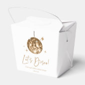 金ゴールドディスコボールレッツディスコ誕生日パーティー フェイバーボックス (裏面サイド)