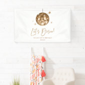 金ゴールドディスコボールレッツディスコ誕生日パーティー 横断幕 (インサイチュ)